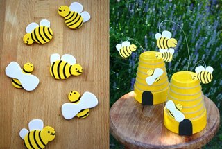 Cubos de mayonesa para la decoración de la dacha