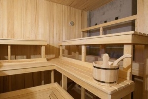Bathhouse layout, separate washroom and steam room