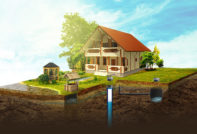 Haus mit Wasser
