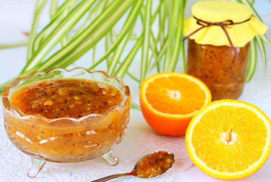 confiture de groseilles à maquereau et d'oranges