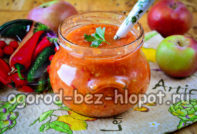 adjika with apples, tomatoes, carrots and peppers
