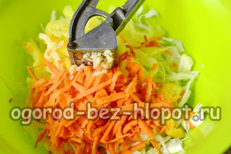 Mélangez les légumes et ajoutez l'ail.