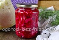 pickled cabbage with beets and carrots