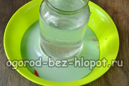 Couvrir hermétiquement avec un couvercle et placer un objet plus lourd par-dessus, par exemple un bocal d'eau.