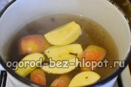 Wir kochen die Äpfel auch.
