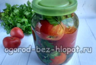 delicious tomatoes in a jar