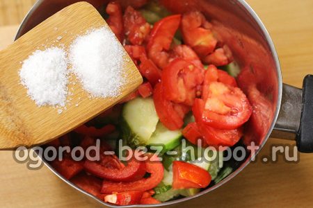 Salz und Zucker, die Gemüsemischung