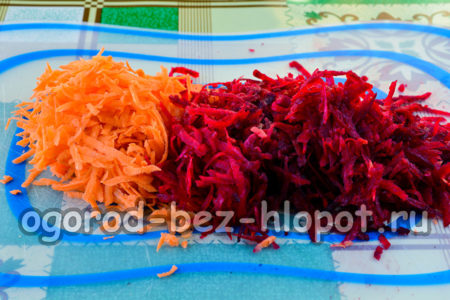 Râpez les carottes et les betteraves