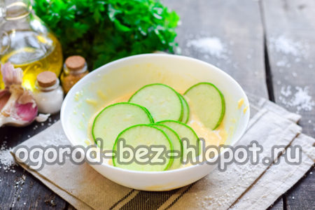 dip the zucchini in batter