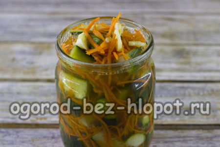 Die Gläser mit Salat füllen