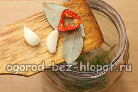 Gewürze in ein Glas geben