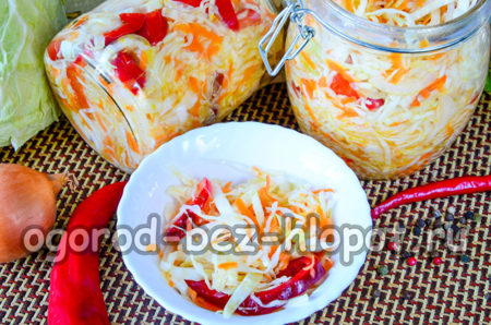 Krautsalat mit Paprika für den Winter