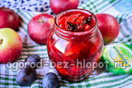 confiture de prunes et de pommes