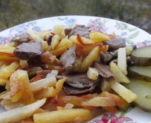 Пържени картофи с гъби от офика