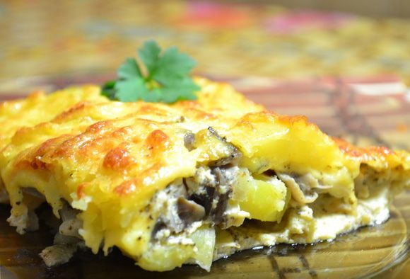 طاجن بالبيض والفطر