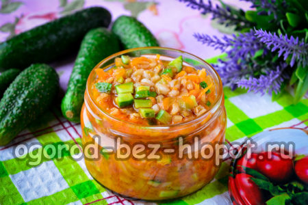 Soupe de cornichons à l'orge perlé et aux concombres pour l'hiver