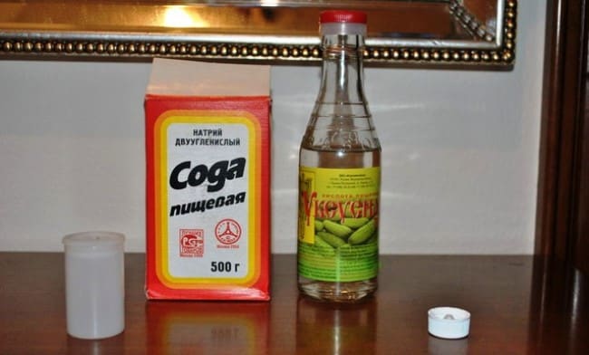 Bain de soude et de vinaigre
