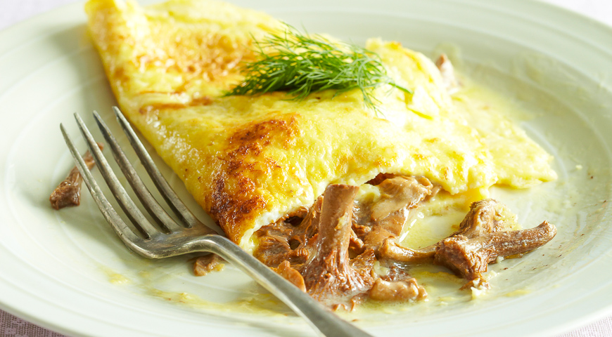Omelett mit Pfifferlingen