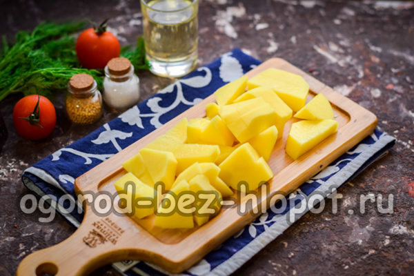 couper les pommes de terre
