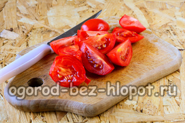 hacher les tomates