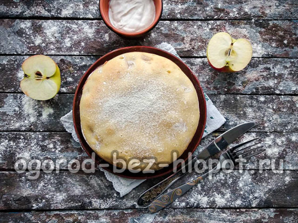 Saupoudrer la tarte de sucre glace