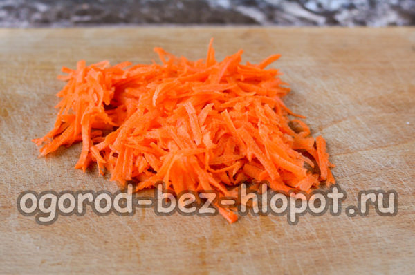 Karotten schälen und raspeln