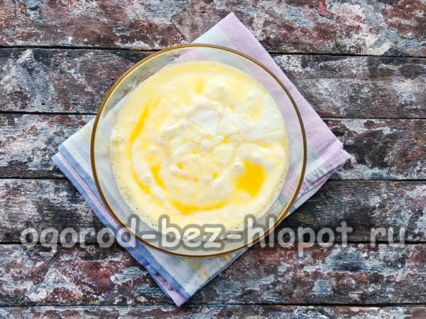 Kefir hineingießen