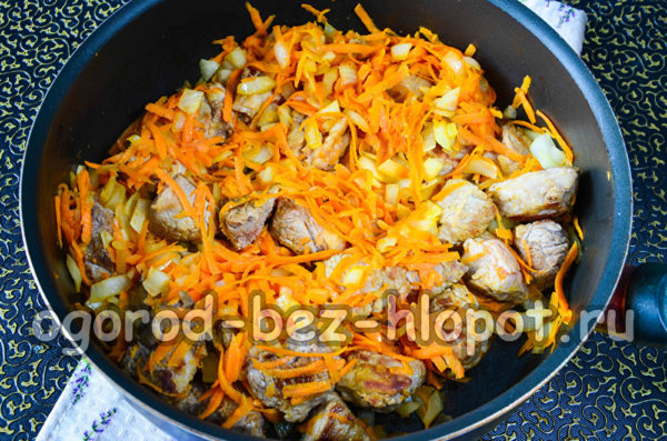 friggere le verdure con la carne