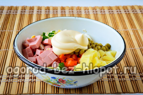 assaisonner avec de la mayonnaise