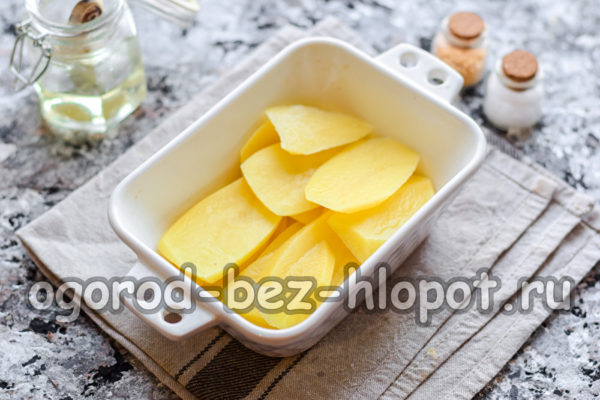 une couche de pommes de terre
