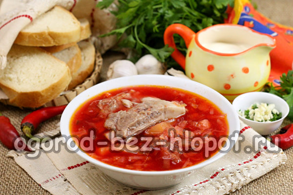 البرش حساء خضر روسي