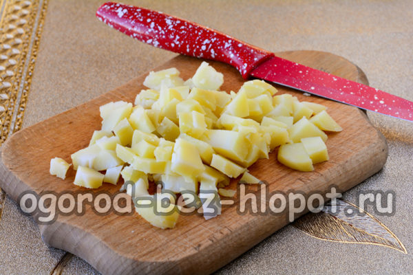 geschnittene gekochte Kartoffeln