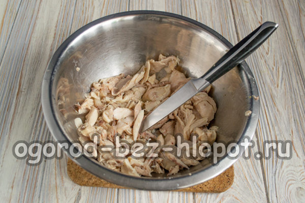 découper la viande de poulet