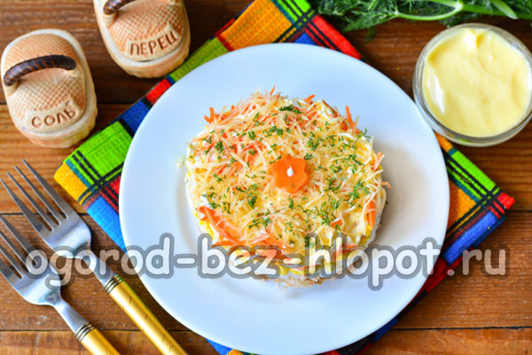 Garnir d'herbes et de carottes