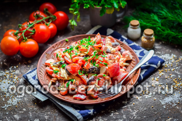 yengeç çubukları ve fasulye salatası