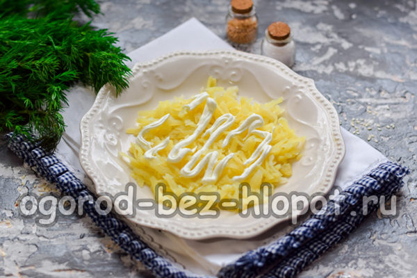 une couche de pommes de terre