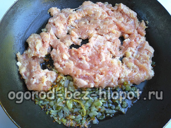 soffriggere le cipolle con la carne macinata