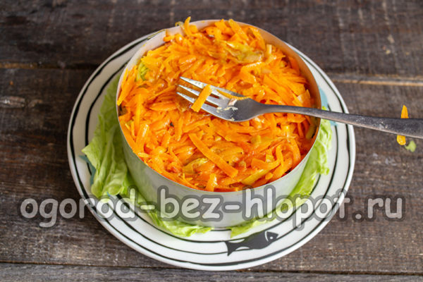 une couche de carottes sautées