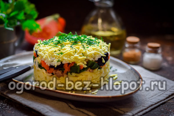 Insalata di fegato di merluzzo in pelliccia