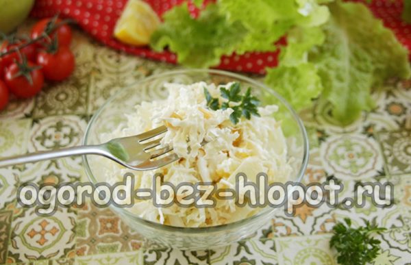 Salade de chou au maïs et aux pommes