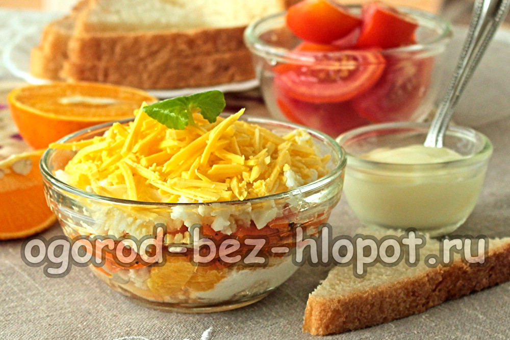 Salade « Délice des invités » aux carottes coréennes et à l’orange