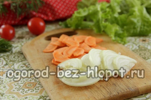 soğanı ve havucu doğrayın
