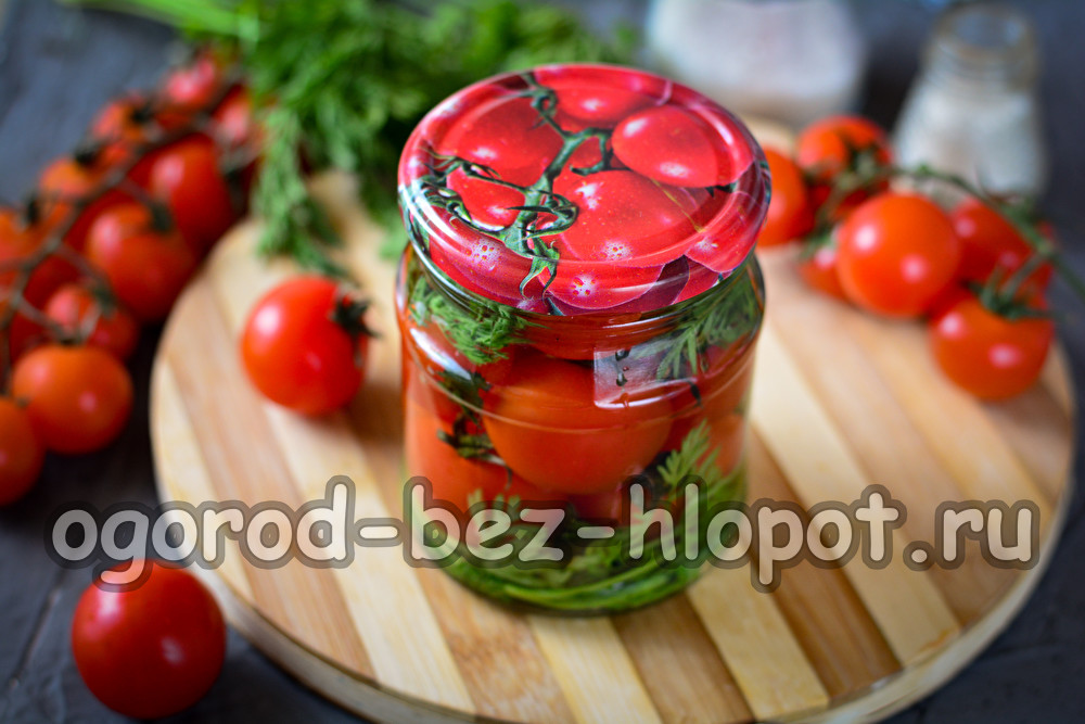 Tomates con hojas de zanahoria para el invierno