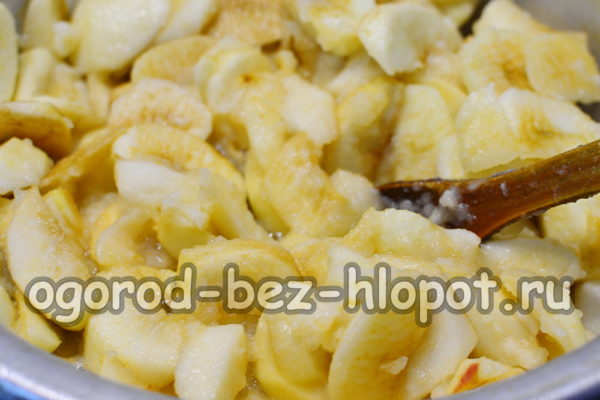 Las manzanas comenzaron a hervir desbordadas.