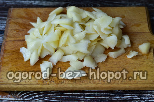 peel and chop the pears