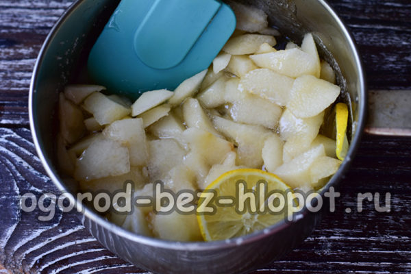 put the pears in syrup