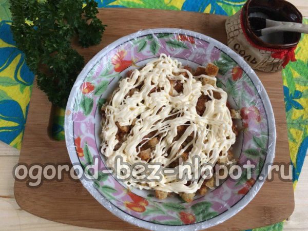 croûtons et mayonnaise