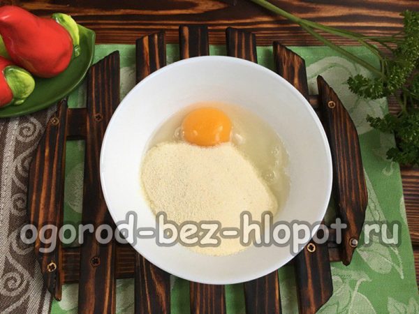 Grieß, Ei und Zucker